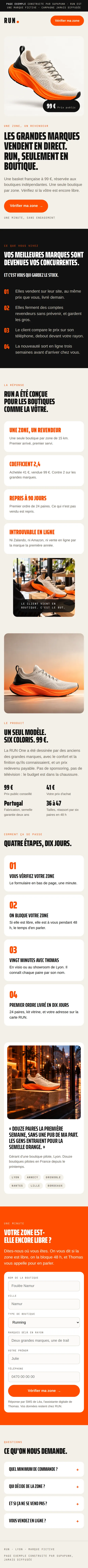 La même page, sur téléphone